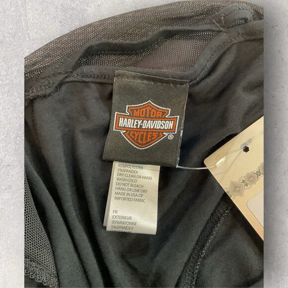 Harley‑Davidson Womens Large Devils Fume Embellished Mesh Back Tee Black - Picture 7 of 10